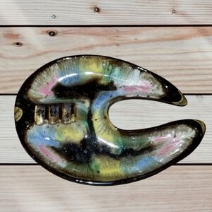 Abstract Multicolor Ceramic Art Piece Ashtray